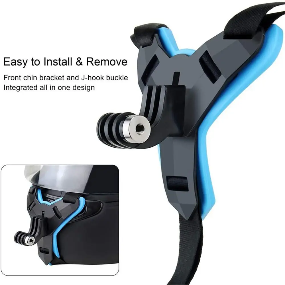 New Holder Action Helmet Chin Stand Helmet Straps Mount Full Face Motorcycle For GoPro Hero 10 9 8 7 6 5 4 3