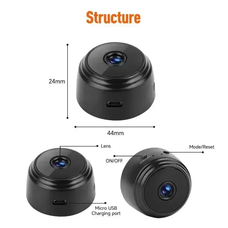 A9 HD Wifi Smart Monitor Surveillance Cameras Sensor Camcorder Web Video Home Safety Wireless Security images - 6