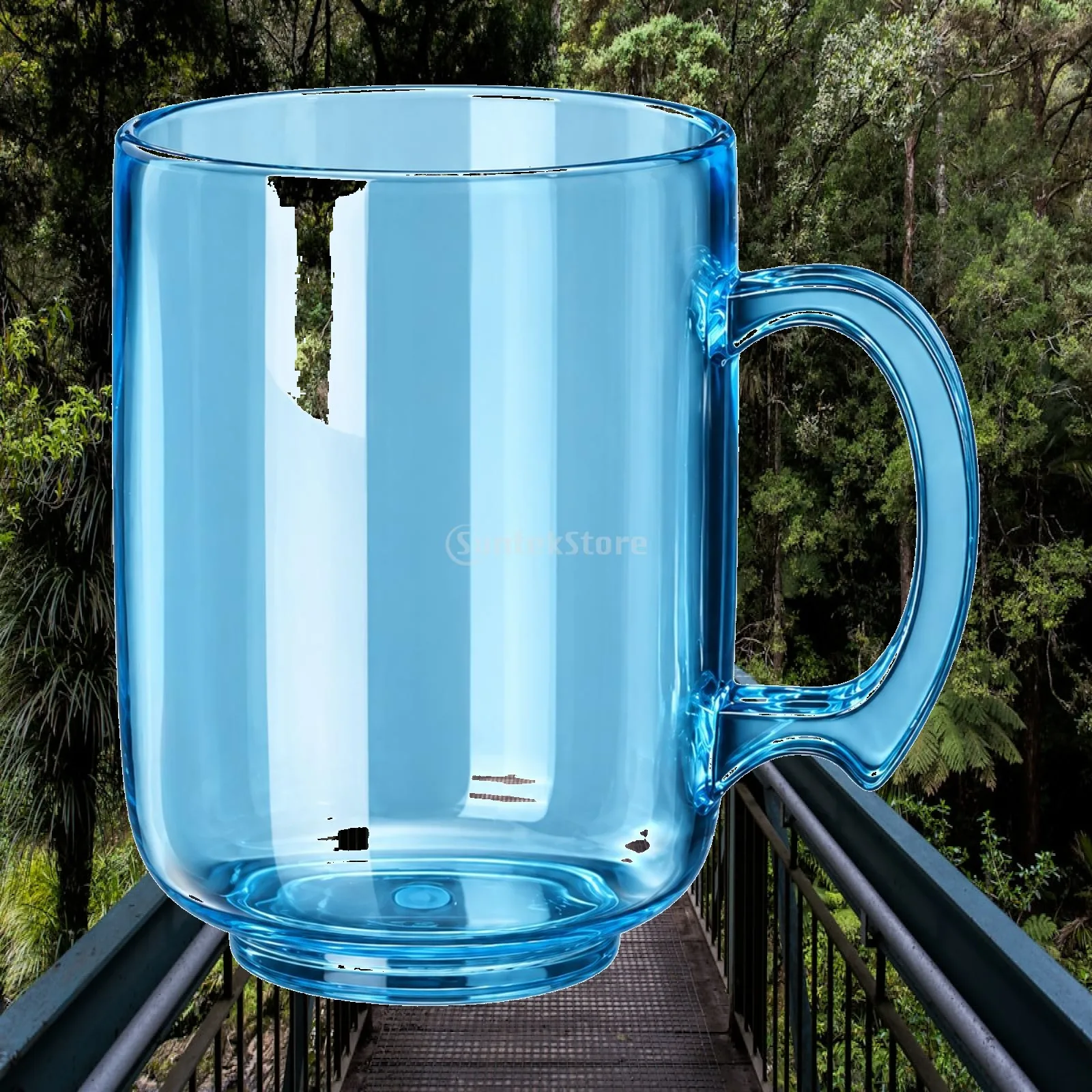 Crystal Clear Beer Stein Acrylic Handle Cup Reusable Cold Drinkware for BBQ Tailgate Socials