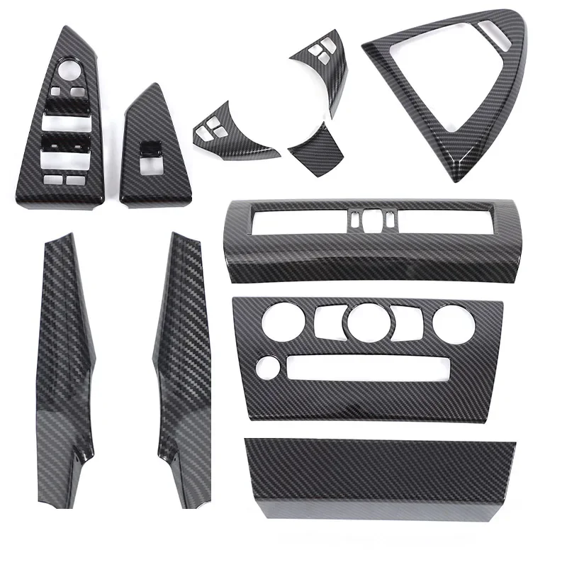 ABS Carbon Fiber For BMW 6 Series E63 E64 2004-2009 Interior Kit Dashboard Console Gear Shift Panel Decoration Cover Stickers