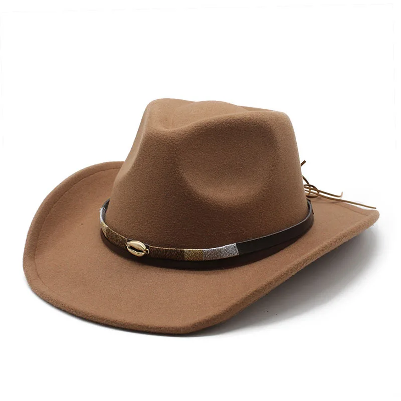 Western Cowboy Hat Woolen Hat New Cross-border Bull British Jazz Hat Men's And Women's Ethnic Style Hat Top Hat