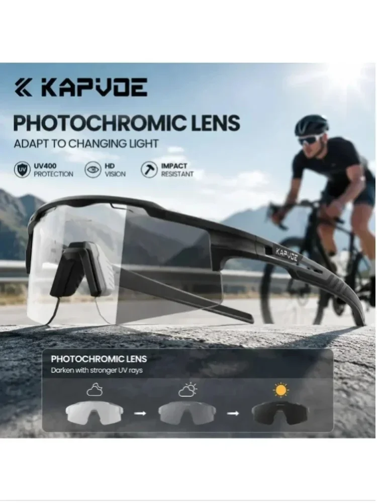 KAPVOE Neue Outdoor-Wanderbrille MTB Fahrrad Radsport-Sonnenbrille für Männer und Frauen UV400 Outdoor-Sport Winddichte Anti-Beschlag-Brille 2026