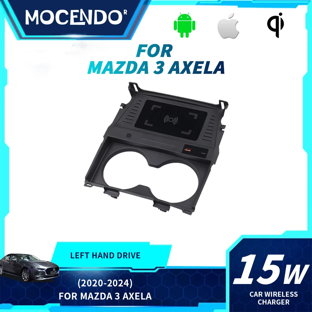 Cargador Inalámbrico para Mazda 3 Axela BP 2020-2024, Soporte para Teléfono con Carga Rápida, Accesorio Especial para Celulares en el Auto