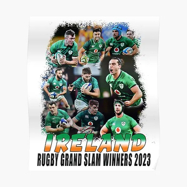 Ireland Rugby Grand Slam Winners 2023 N  Poster Home Decoration Wall Funny Picture Vintage Decor Art Painting Room No Frame