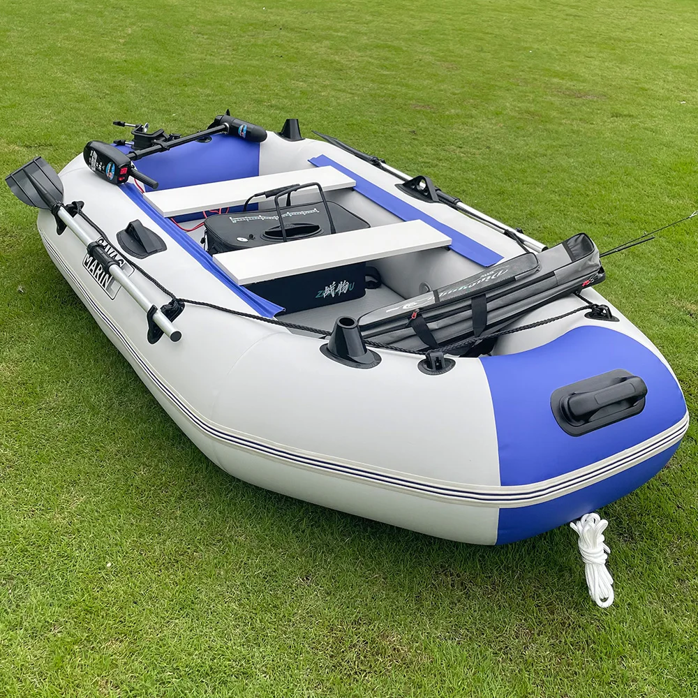 7.5ft نفخ الصيد كاياك 3 شخص قارب التجديف 0.7 مللي متر بولي كلوريد الفينيل قارب البطن دائم زورق التزلج للبحيرات والأنهار #1