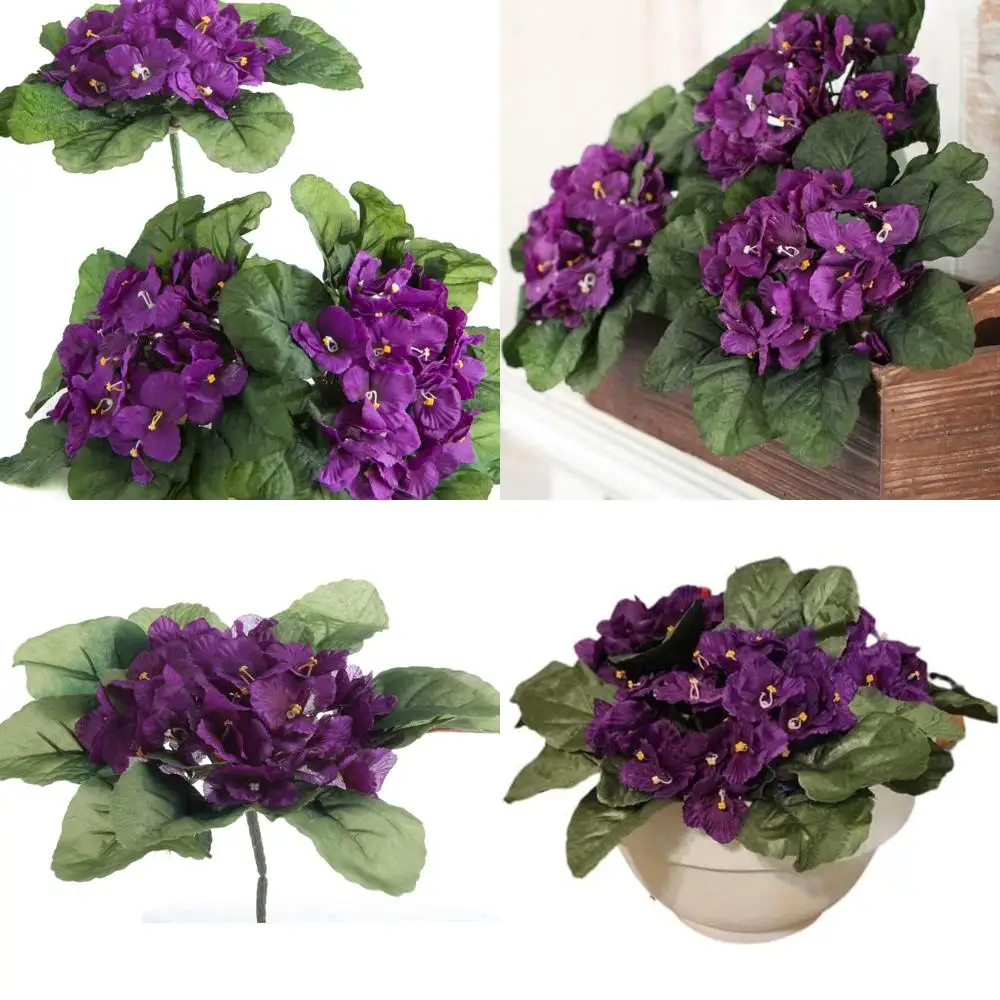 

Фиолетовые африканские фиолетовые шелковые цветочные кусты — набор из 3 индивидуальных куста