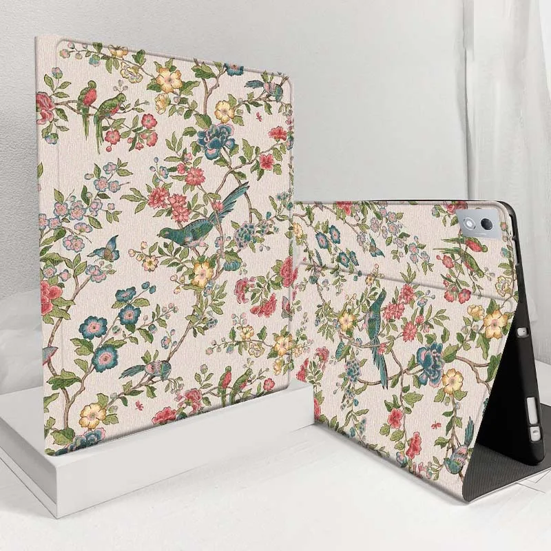 

Yellow Floral Leaves Case For Lenovo Pad Legion Xiaoxin Tab Y700 K10 M10 P11 3rd Pro GT Plus Gen 5G Tablet