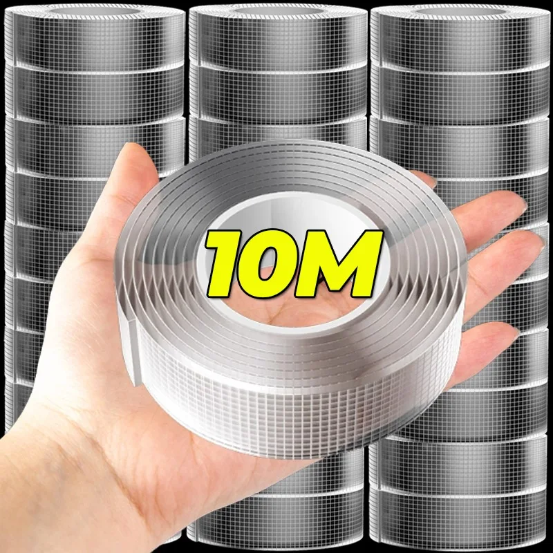 Nastro adesivo biadesivo Nano 3/10M Strisce di nastro a rete impermeabili resistenti Adesivo fisso antiscivolo trasparente senza traccia per la casa