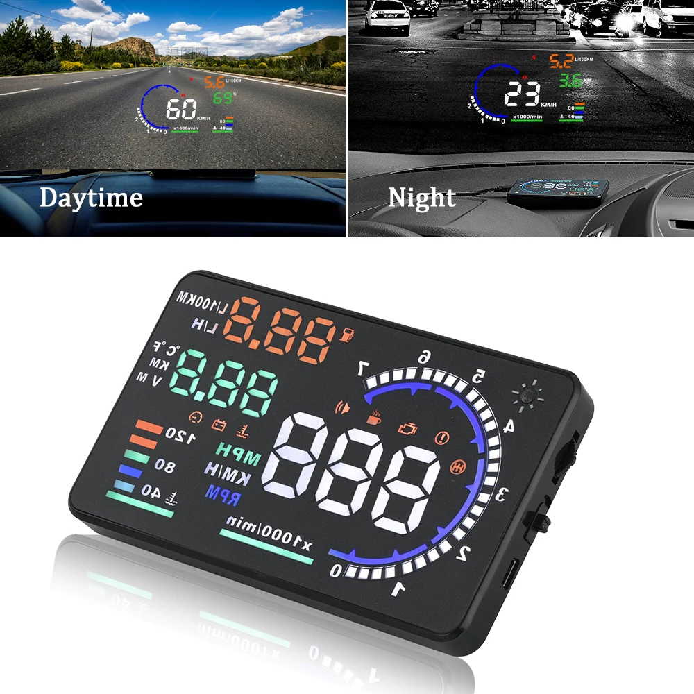 A8 OBD2 for HUD Car Head Up Display  Digital Speedometer LED Windshield Projector Display Data Diagnostic Tool Voltage Alarm