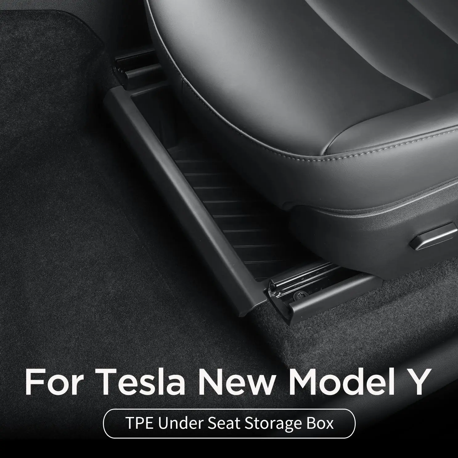 for Tesla Model Y 2024 2025 Launch/Juniper Under Seat Storage Box High Capacity Organizer Case Drawer Tray Car Accessories