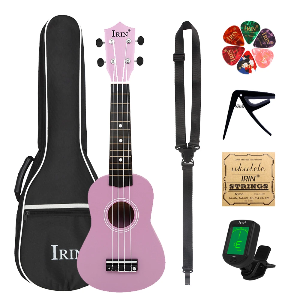 

IRIN 21 Inch Ukulele 4 Strings Hawaiian Guitar Basswood Panel Guitarra Ukulele With Bag Tuner Picks Guitar Parts & Accessories