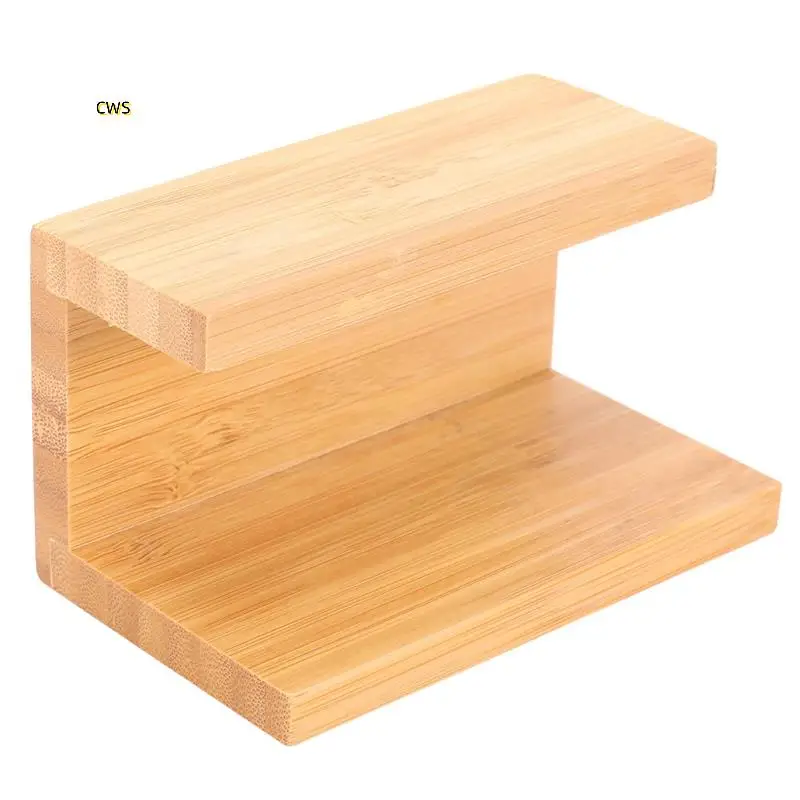 5X 竹木材デスクトップ名刺ホルダーデスク用頑丈な名刺ディスプレイスタンドオフィス用男性女性