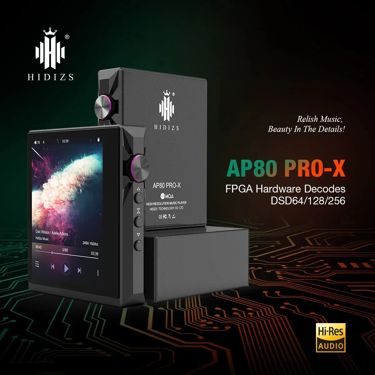 Hidizs AP80 PRO X Portable Bluetooth Mp3 Music Player E-Book Reading Pedo Meter Touch Screen LDAC Lossless MQA AMP DAC