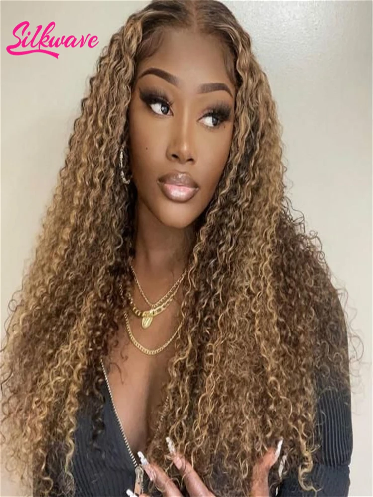 

Silkwave Highlight Ombre Curly Wigs Brown 13x6 Hd Lace Frontal Human Hair Wigs 13x4 Deep Water Wave Brazilian Wigs For Women