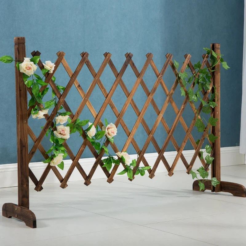 

Antiseptic wood fence Retractable floor fence Carbonized pull net wood fence Gardening sliding door Outdoor guardrail Garden dec