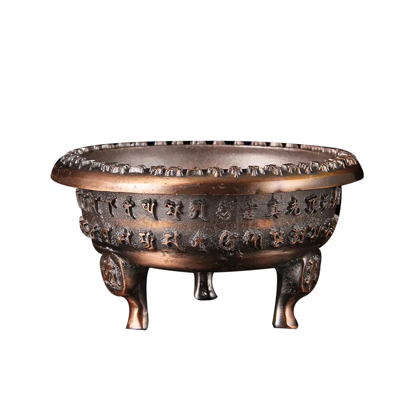 Three legged cauldron smoke supply tray incense burner with Han dual language multi-functional altar city incense burner