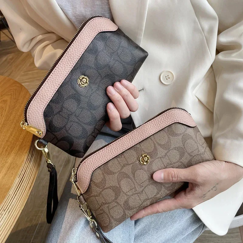 Hot Sale 2026 New Women Splicing Mobile Phone Bag, Trendy Long Style Crossbody Wallet Handbag, Versatile Daily Shoulder Purse