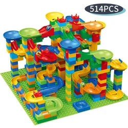 504-84pcs Marble Race Run Blocks Small Size Maze Ball Track Building Blocks Plastic Funnel Slide Assemble DIY Bricks for Kids