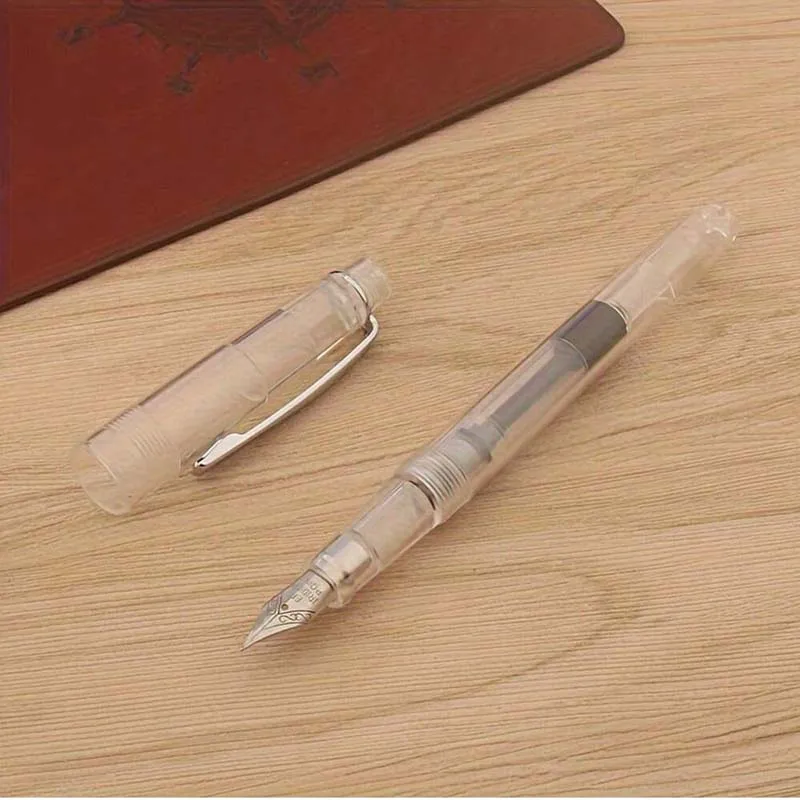 Transparent fountain pen rotating pen cover EF/F pen tip stationery office and study supplies writing gifts