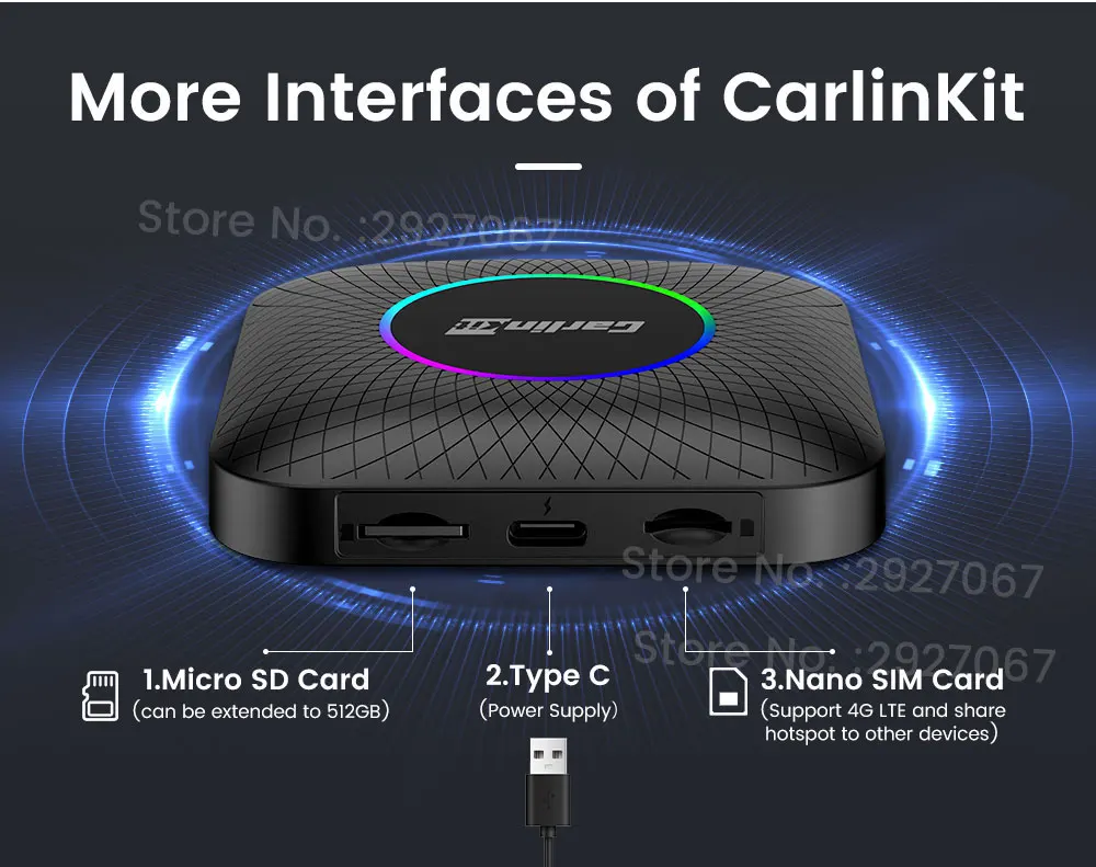 CarlinKit CarPlay Ai Box Android 13 SM6225 8 Cores 8G+128G Smart Android TV Box Wireless CarPlay Android Auto Support 512GB TF