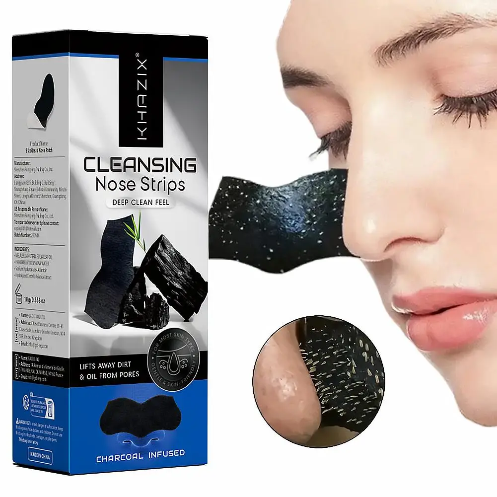 Charcoal Deep Cleansing Nose Patches, Pore Cleansing Blackhead Remover Strips, Gentle Skin-Friendly Nose Pore Strips