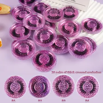 20 párů 4 stylů tenkých umělých řas z norkových řas, smíšených dramatických, hustých, natočených, nadýchaných, proužkových řas, vícenásobné balení pro sady na líčení očí 8 nejlepší prodej norkové řasy ve velkém - №6