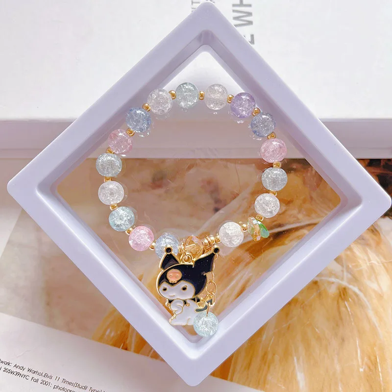 Sanrio Anime Melody Cinnamoroll Kuromi Cartoon Bracelets Women Chain Party Wedding Jewelry Holiday Gifts Girl Elastic Rope image 6