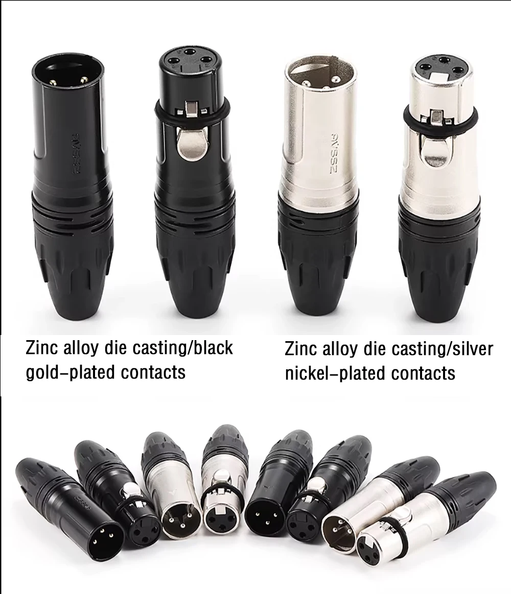 

connector Male et femelle 3 Broches XLR Connecteur Microphone Audio Cable Plug Connector Cannon Terminal Microphone Plug