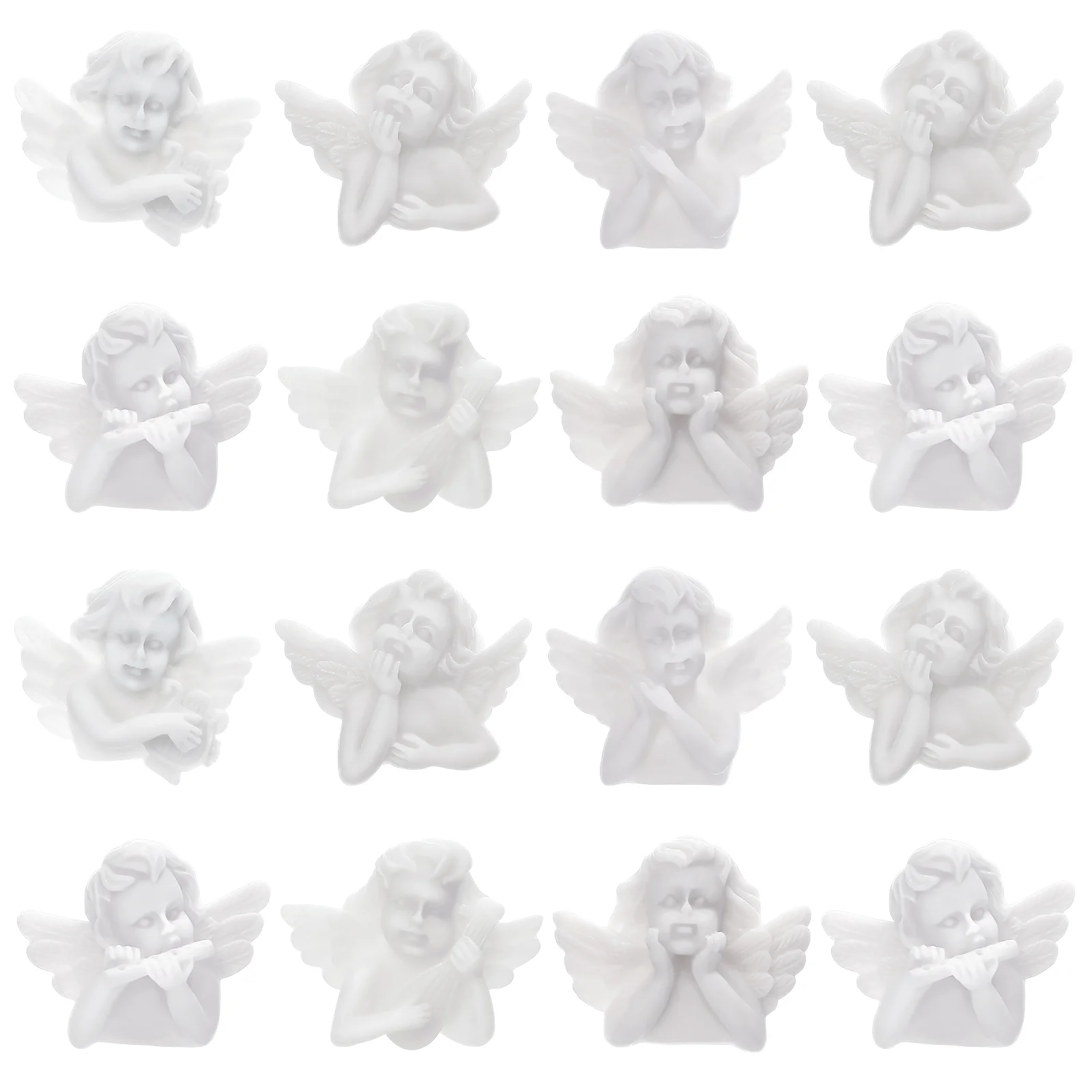 

30 Pcs DIY Craft Materials Accessories Mini Angel Decorations Christmas Phone Case Kit White