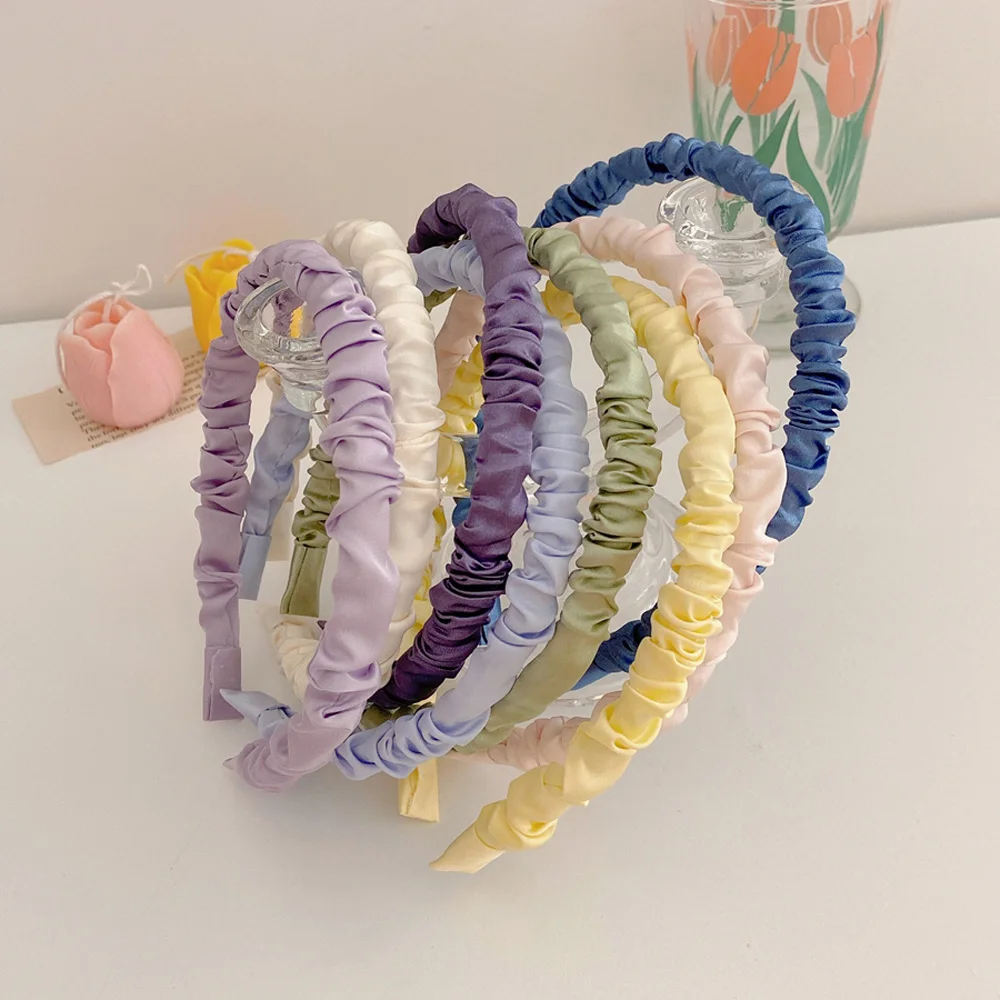 New 1PC Hair Band Headwrap Hair Accessories Candy Color Headband Head Hoop Fold Satin