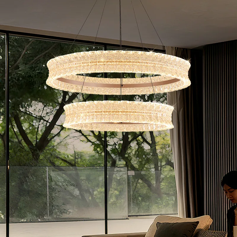 

High-end living room chandelier Italian light luxury high-end sense Swan Lake hall main lamp living room lamp duplex dining room