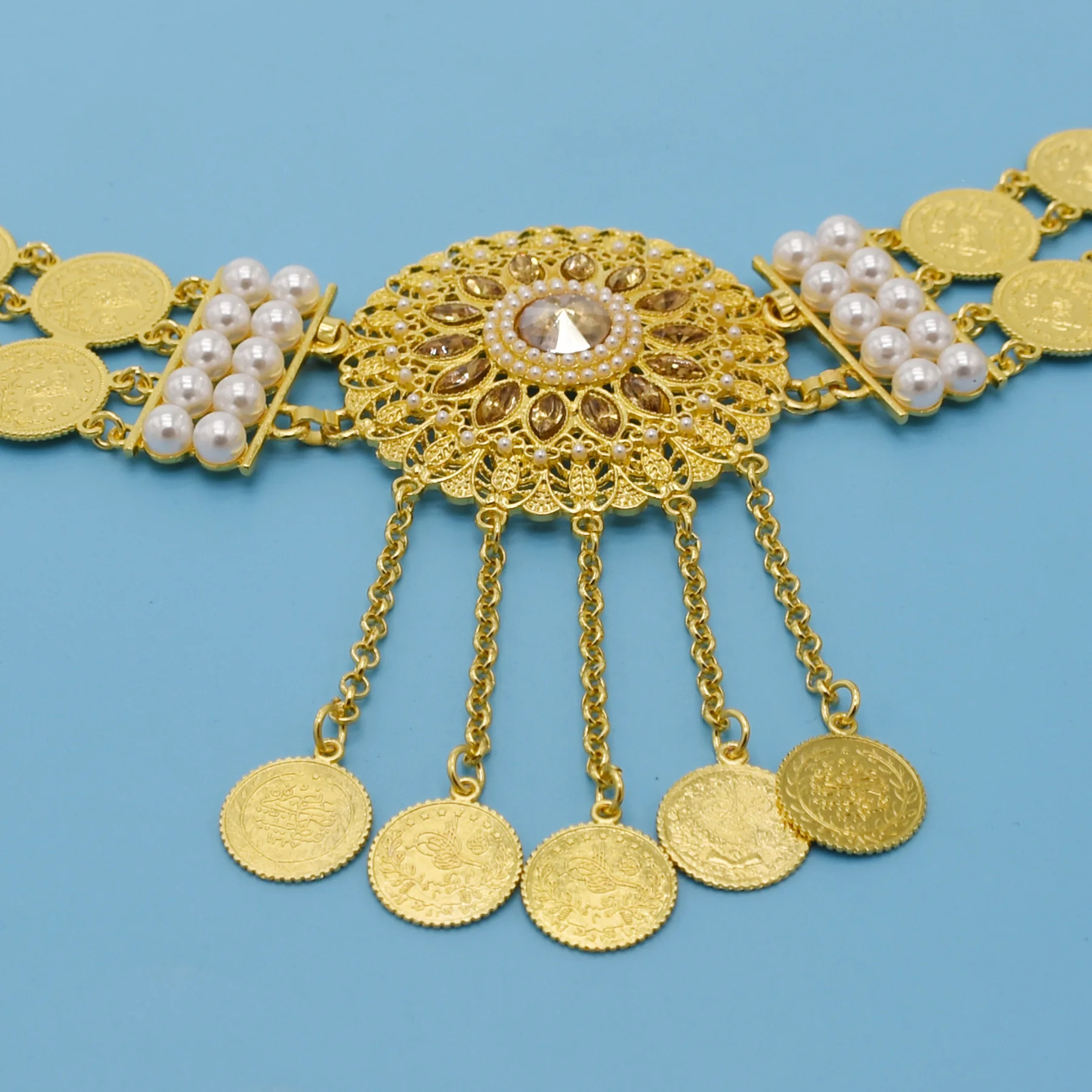 Bijoux de corps de luxe kurde pour femmes, taille de patients, pièce de monnaie turque, longue taille personnalisée, environnement, Kurdistai, cadeaux de mariée