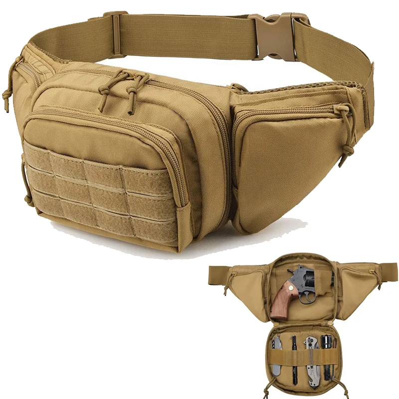 

Multi-Functional Tactical Gun Waist Holster Molle System Waist Bag Outdoor Hiking Climbing Tool Pack Waist Bag Pack