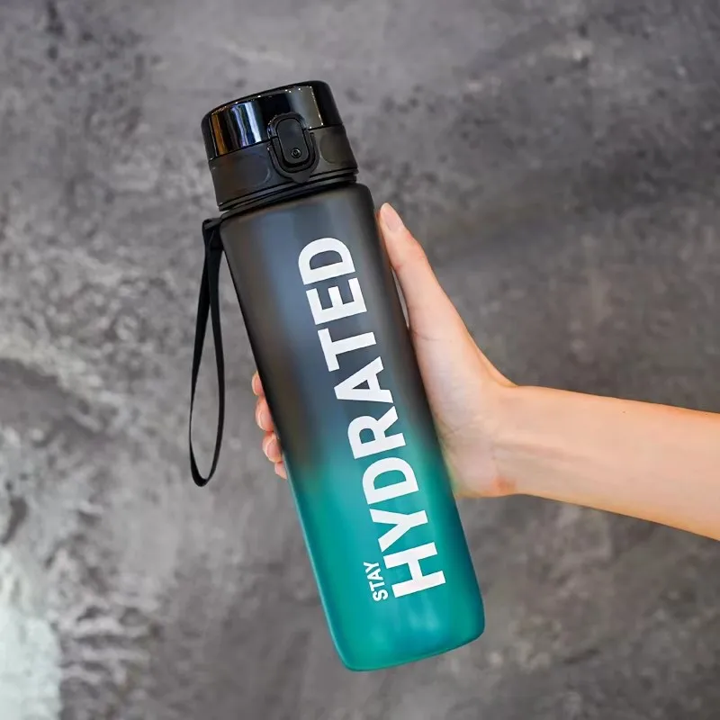 1L Wasserflasche, tragbare Sportwasserflasche, hübsche Trinkflasche, auslaufsichere Fitness-Wasserflasche für Outdoor-Reisen, Fitness, Radfahren