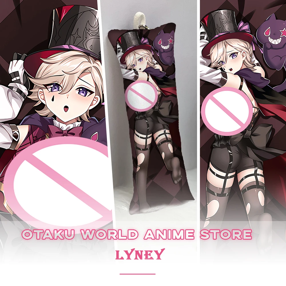 

Genshin Impact Lyney Dakimakura Аниме Otaku 2-сторонний принт Waifu Декор милые обнимающие тело подушки Чехол Подушка Наволочка