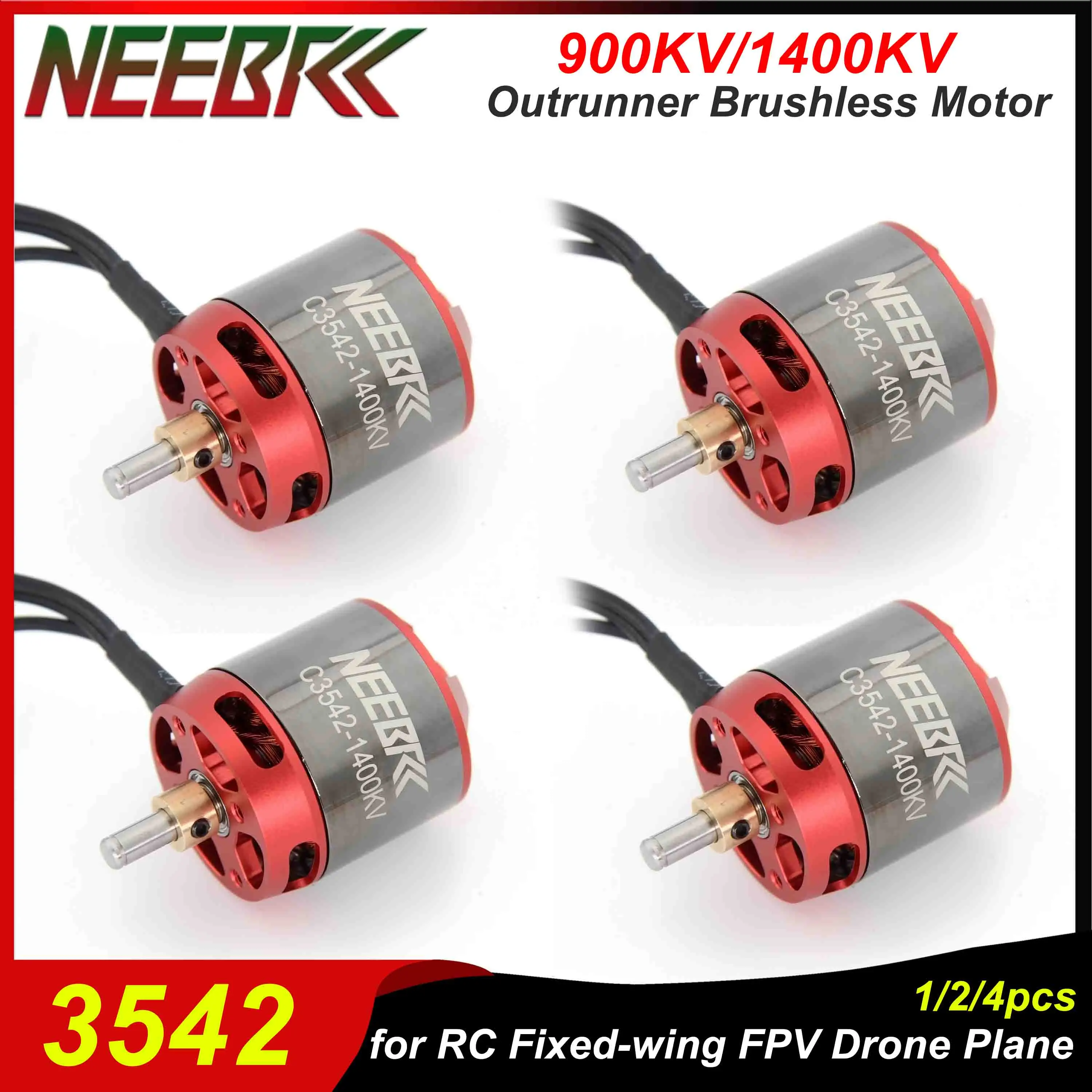 1/2/4PCS 3542 920KV 1400KV Outrunner Brushless Motor 2-4S Motor for RC Fixed-wing FPV Drone Airplane Glider Quadcopter Warbird