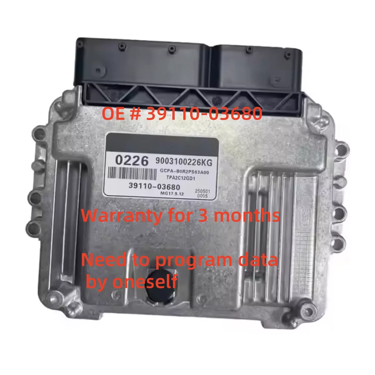 

﻿ High quality 39110-03680 3911003680 9003100226KE MG17.9.12 Engine Computer Board ECM ECU For Hyundai Car