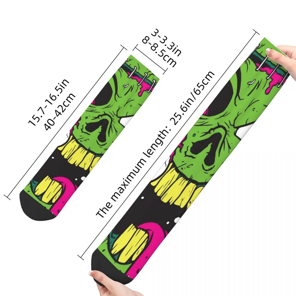 Hip Hop Vintage Popping Zombie Crazy Men\'s Compression Socks Unisex Eyeball Harajuku Pattern Printed Novelty Happy Crew Sock