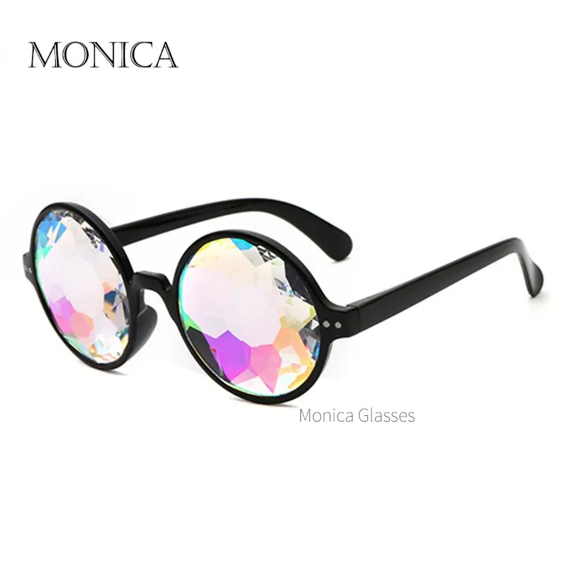 Glasses Rave Men Round Kaleidoscope Sunglasses Women Party Psychedelic Prism Diffracted Lens EDM Sunglasses Female glasses