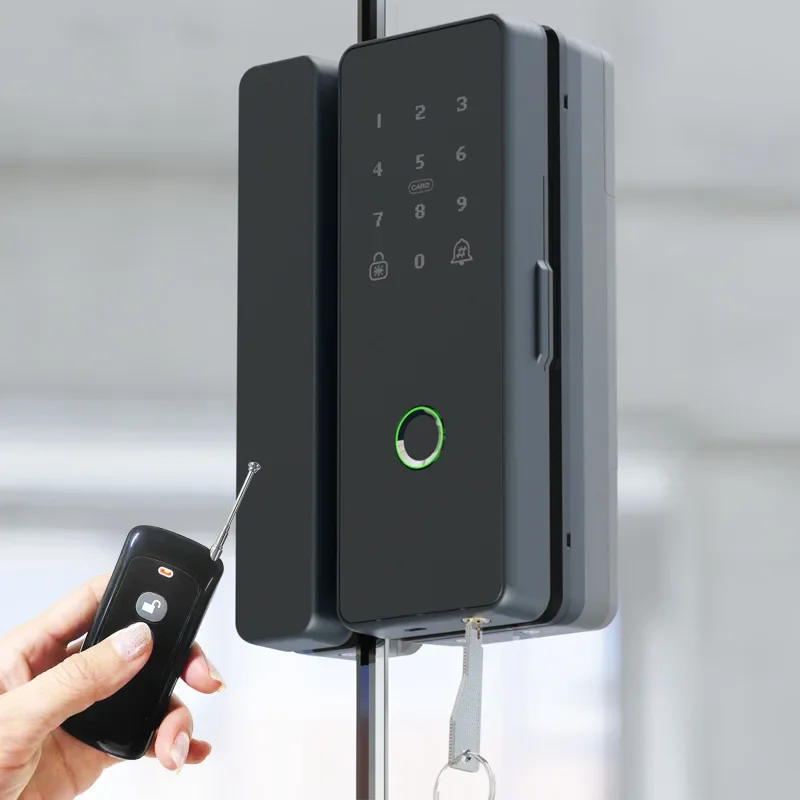 

Электронный интеллектуальный замок для офиса с функцией открывания без ключа, дистанционным управлением и сканером отпечатков пальцев для стеклянных дверей