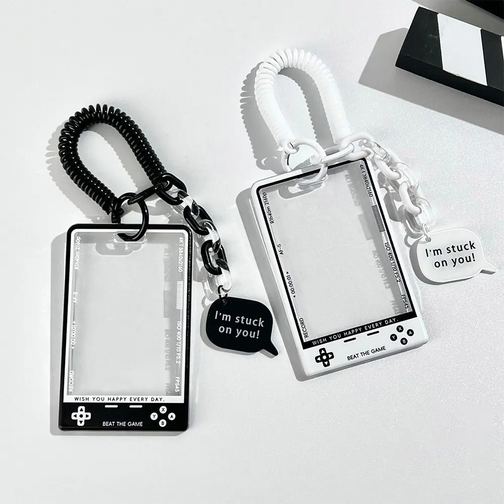 1Pcs Kpop Card Holder Korean Fashion Transparent Student Card Protector Display with String Photocard Holder for Kids Idol