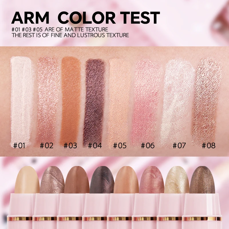 Hot 8PCS Dual-ended Eye Brightener Stick Zachte Oogschaduw Romige Textuur langdurige Oogmake-up Markeerstift oogschaduw Stick Set