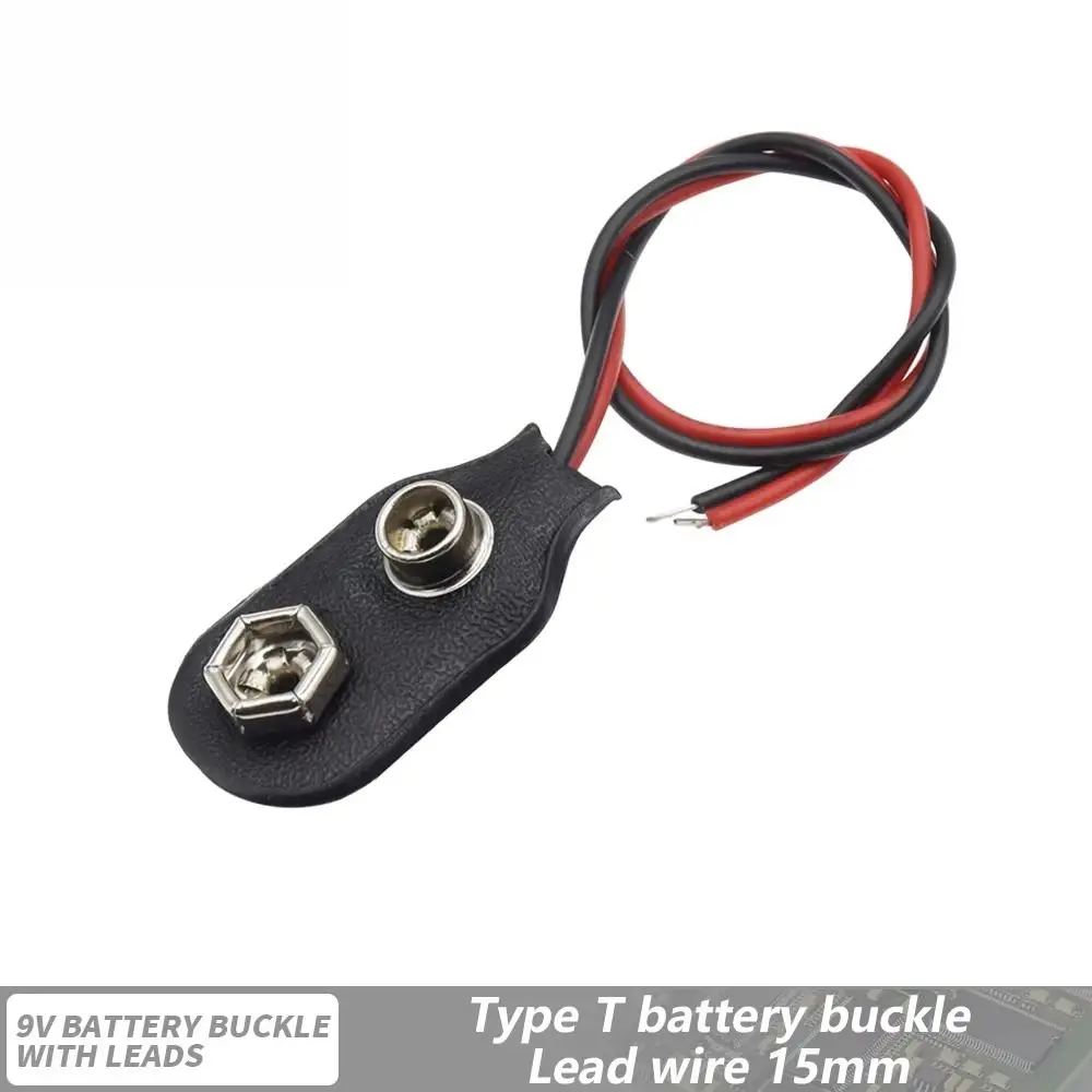 10Pcs I / T Type Cable Battery Holder Clip Snap on Soft Hard Shell 9V Battery Snap Connector Battery Holder 9 Volt Battery Box