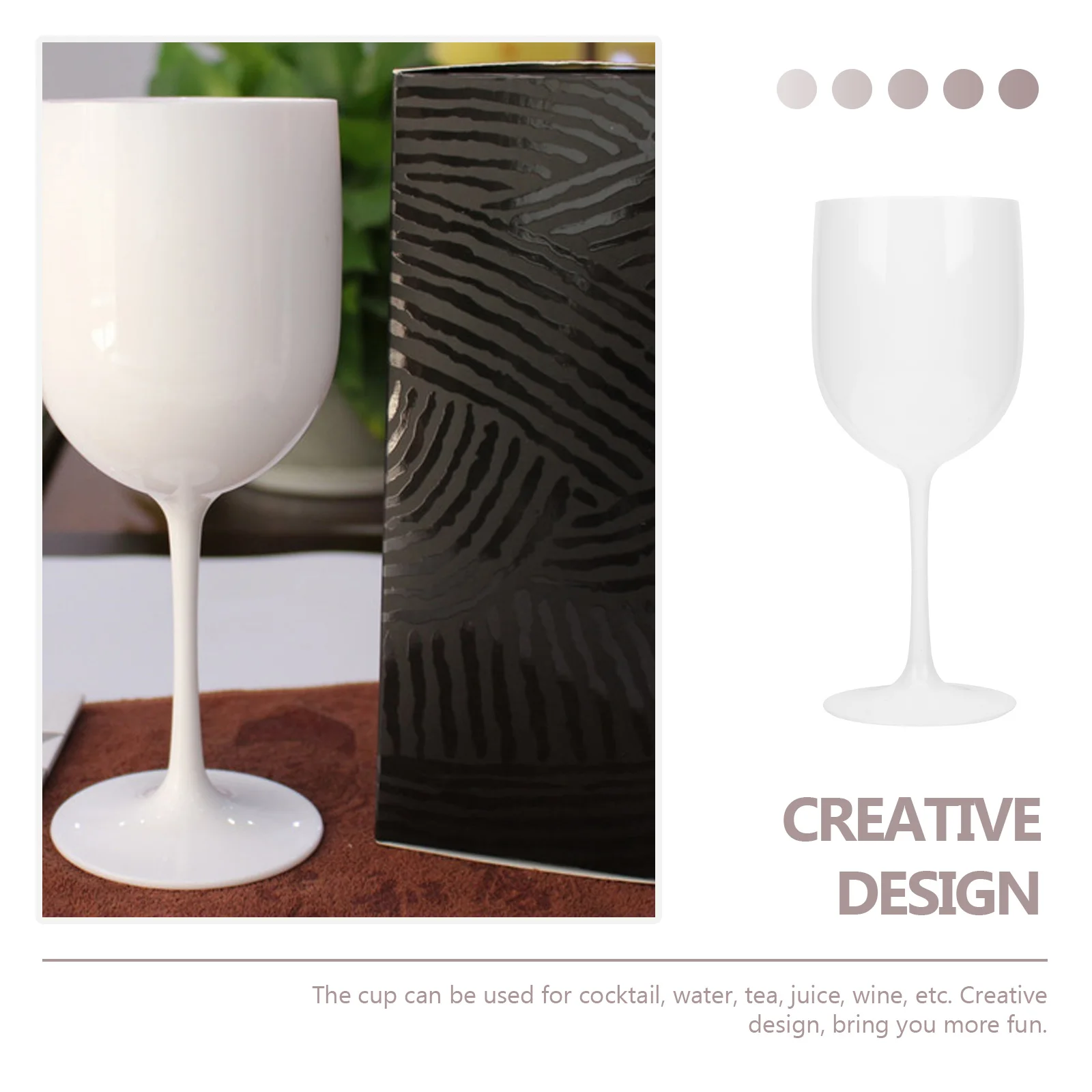 

4pcs Plastic Goblet Cups Party Glass Reusable Disposable Cocktail Beverage Cup Household Plastic Storage