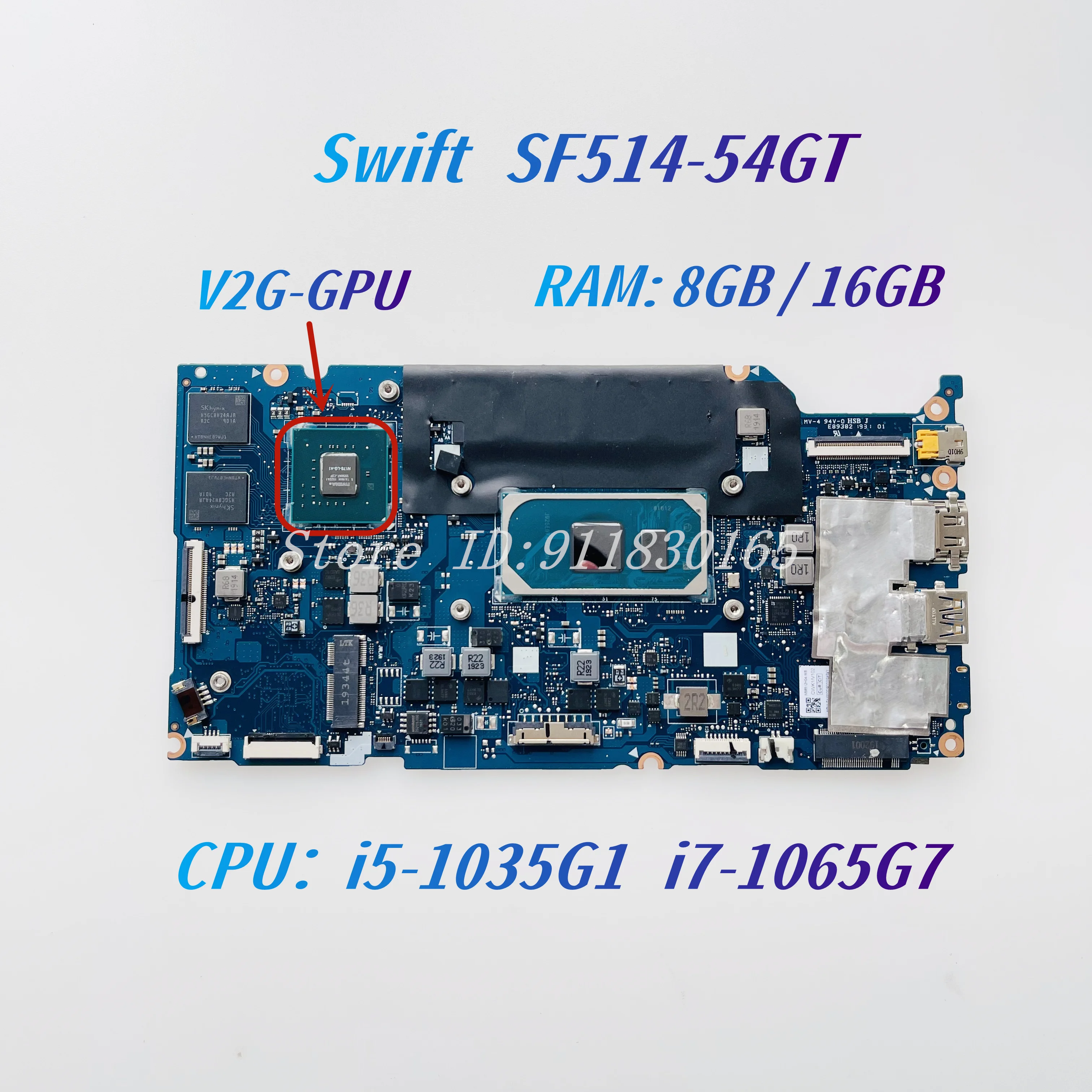 NB8511 PCB_MB V4 V5 Mainboard For Acer Swift SF514-54GT SF514-54G Laptop Motherboard i5-1035G1/i7-1065G7 CPU V2G-GPU 8GB/16G RAM