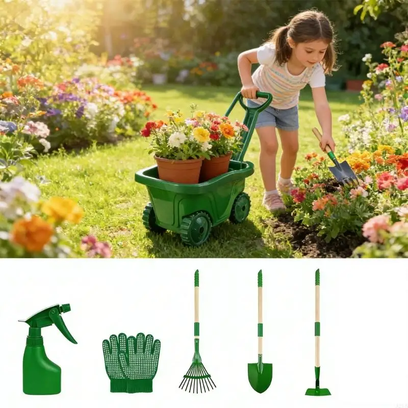 ของเล่นทรายและสวนสำหรับเด็กเพื่อการศึกษา 7 แผนกเพื่อพัฒนาทักษะการเคลื่อนไหวและเรียนรู้การเจริญเติบโตของพืช A2UB