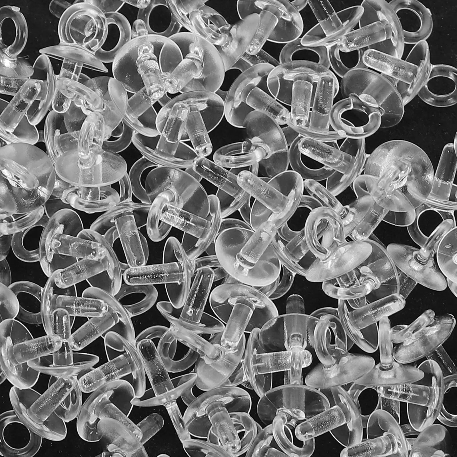 100Pcs Pearl Pendant Resin Cup Eye Pins Transparent DIY Jewelry Fixing Pins Bead Holders Universal Replacement Compact Pegs - view 5