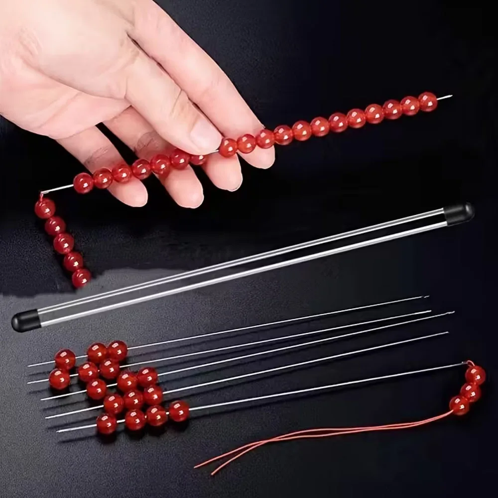 4pcs/5pcs Set Beading Needles with Side Opening for Easy Threading, Suitable for Handicrafts And Bead Making 17cm with Tube