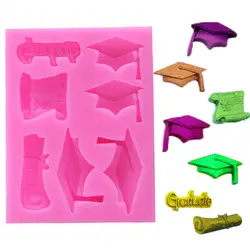 DIY Graduate Silicone Mold Bachelor Cap Fondant DIY Party Cake Decorating Mould Chocolate Mold Cake Baking Sugar Cake Tool