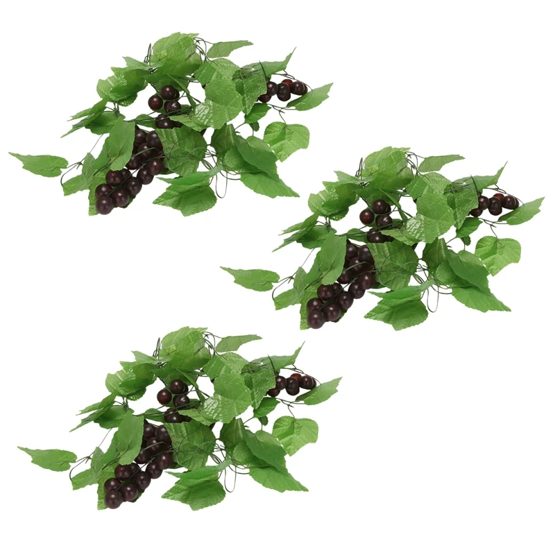 6X Artificial Grape Vine Garland Fruit For Home Garden Decoration